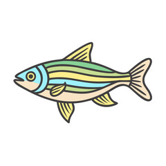 Isolated zebrafish vector illustration for aquarium fish pet shop or tropical fish guide use