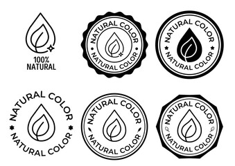 Natural Color Labels Vector Set