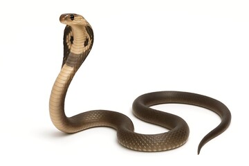 Fototapeta premium Cobra Snake on White Background – Isolated Studio Shot 