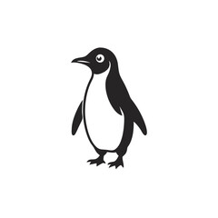 Simple black and white penguin illustration