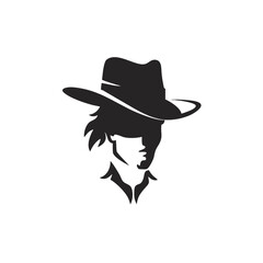 Silhouette of a person wearing a fedora hat
