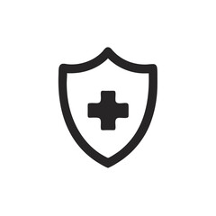 Shield with a medical cross in the center