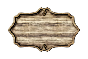Vintage Wooden Plaque Isolated Background Illustration