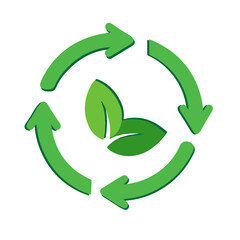 recycle symbol on white background