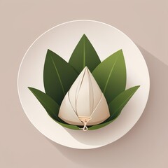 Zongzi, a traditional Chinese rice dumpling made of glutinous rice stuffed with different fillings and wrapped in bamboo leaves.