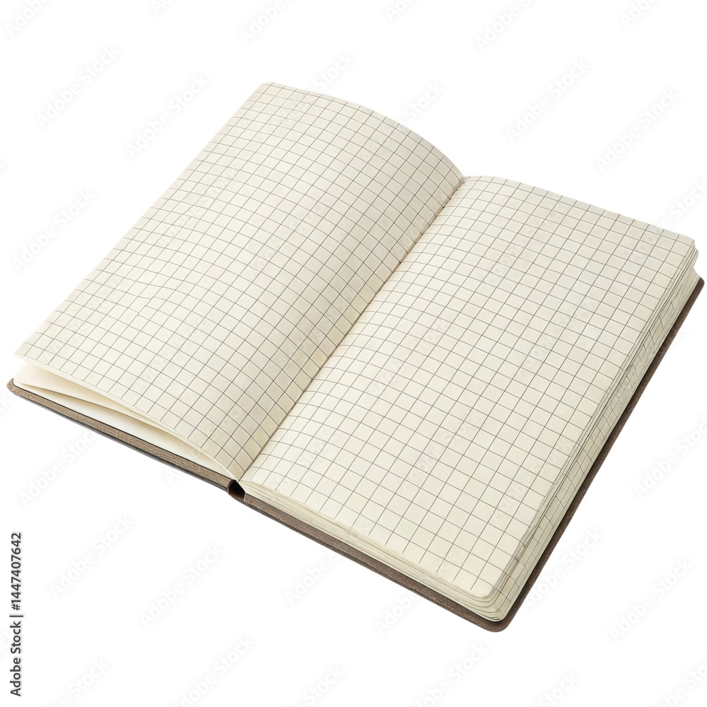 Poster open graph paper notebook with a simple grid design.