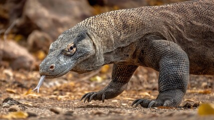 Komodo Dragon: Reptilian Predator in Natural Habitat