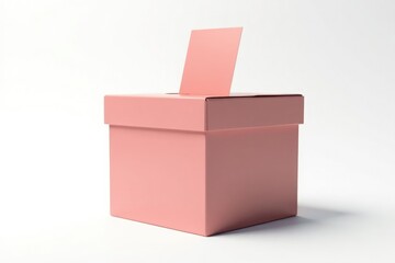 Single ballot box, isolated on pure white backdrop , legal, society