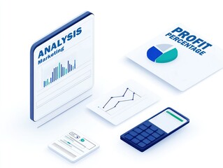 Financial Analysis and Profit Calculation Concept with Business Data
