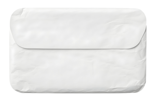 White Crumpled Envelope Isolated Transparent Background Illustration