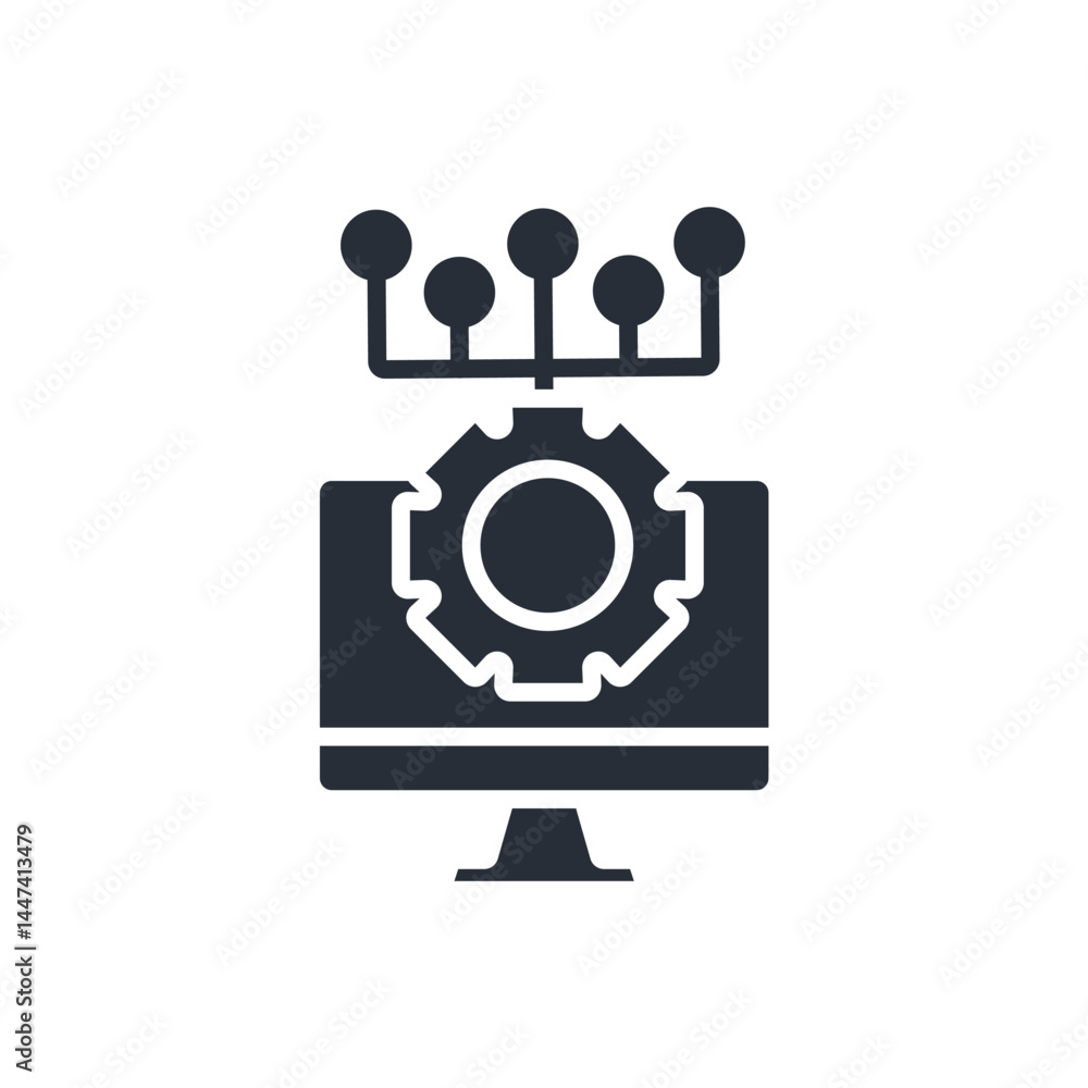 Poster information technology icon. vector.editable stroke.linear style sign for use web design,logo.symbol
