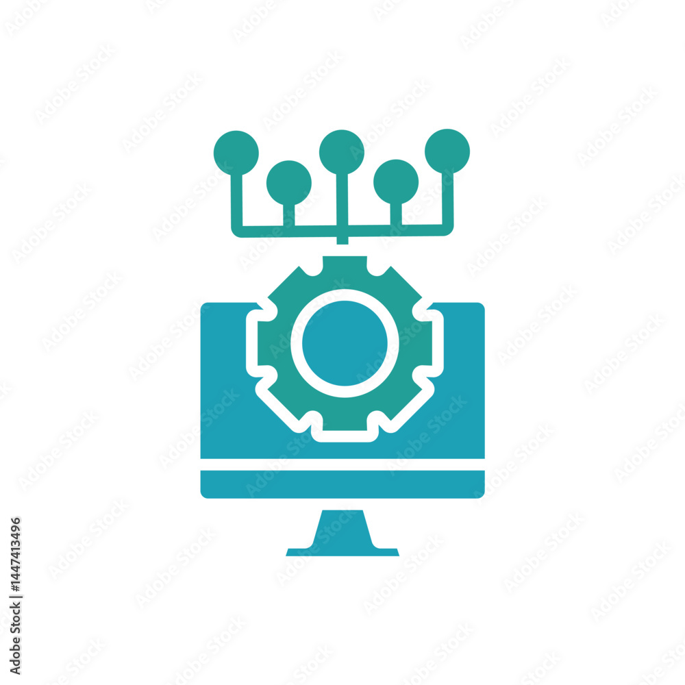 Poster information technology icon. vector.editable stroke.linear style sign for use web design,logo.symbol