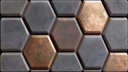 Fototapeta premium Detailed view of interlocking concrete pavers in modern urban settings