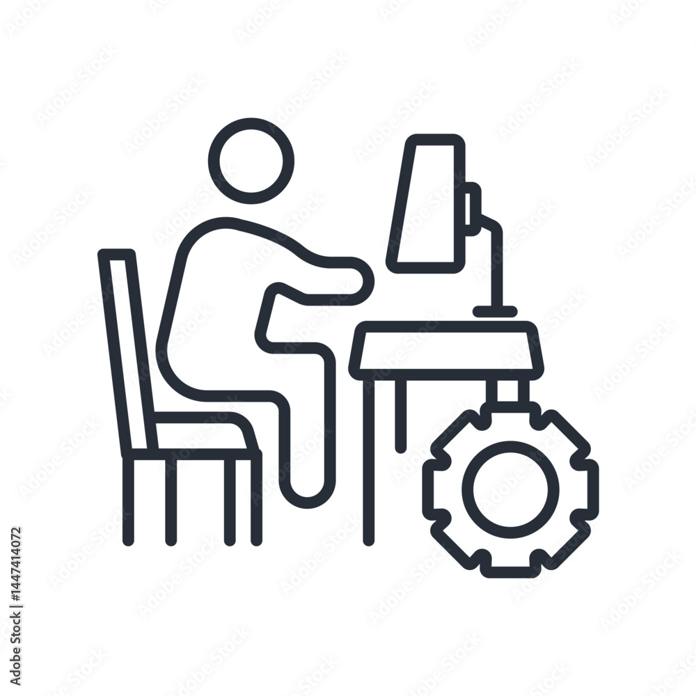 Poster it manager icon. vector.editable stroke.linear style sign for use web design,logo.symbol illustratio