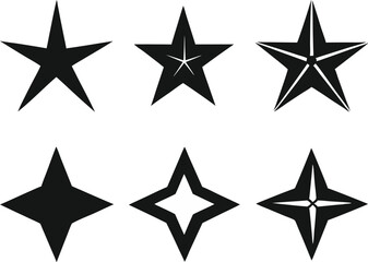 Obraz premium Star Silhouettes Collection. Star Silhouettes Design. Star Silhouettes Illustration. Star Silhouettes Art
