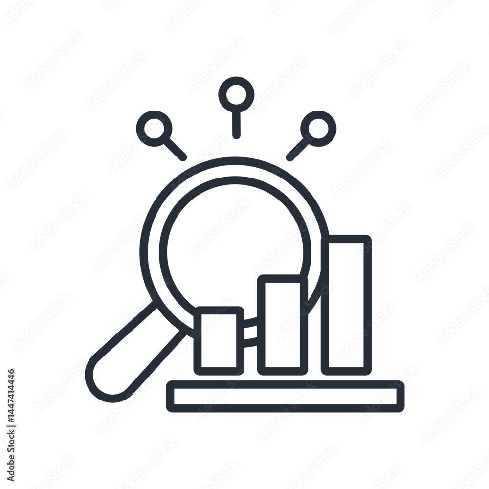 Poster data analytics icon. vector.editable stroke.linear style sign for use web design,logo.symbol illustr
