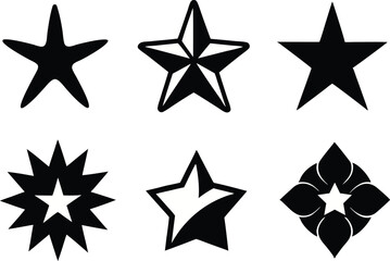 Obraz premium Star Silhouettes Collection. Star Silhouettes Design. Star Silhouettes Illustration. Star Silhouettes Art