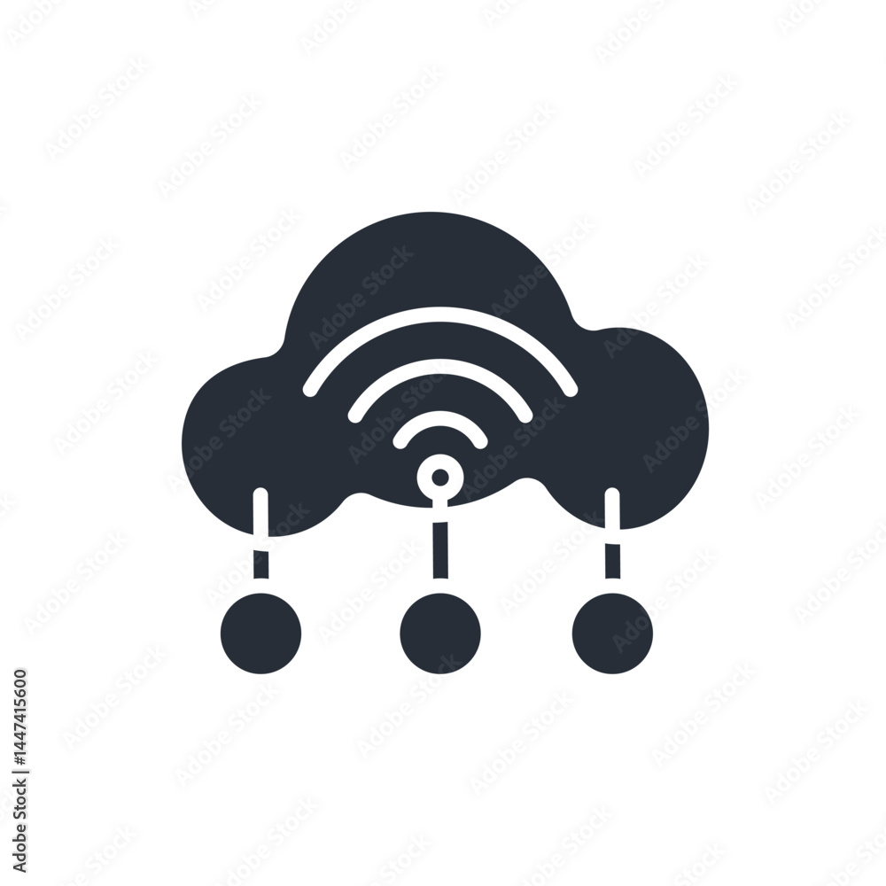 Poster internet of things icon. vector.editable stroke.linear style sign for use web design,logo.symbol ill