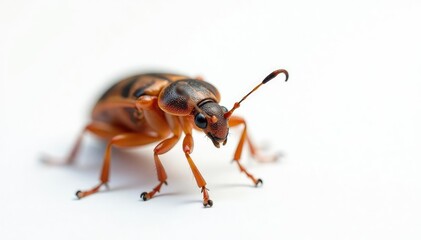 Naklejka premium Close-up of a single bug on pure white background, clean, detail