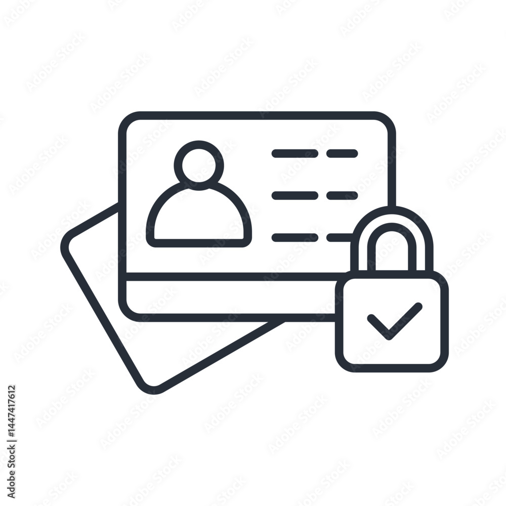 Poster data privacy icon. vector.editable stroke.linear style sign for use web design,logo.symbol illustrat