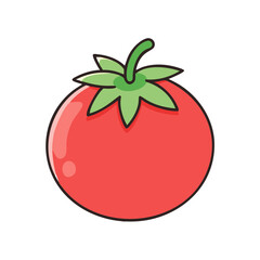 Illustration of a fresh red tomato vegetable food healthy eating garden ripe organic produce diet ingredient
