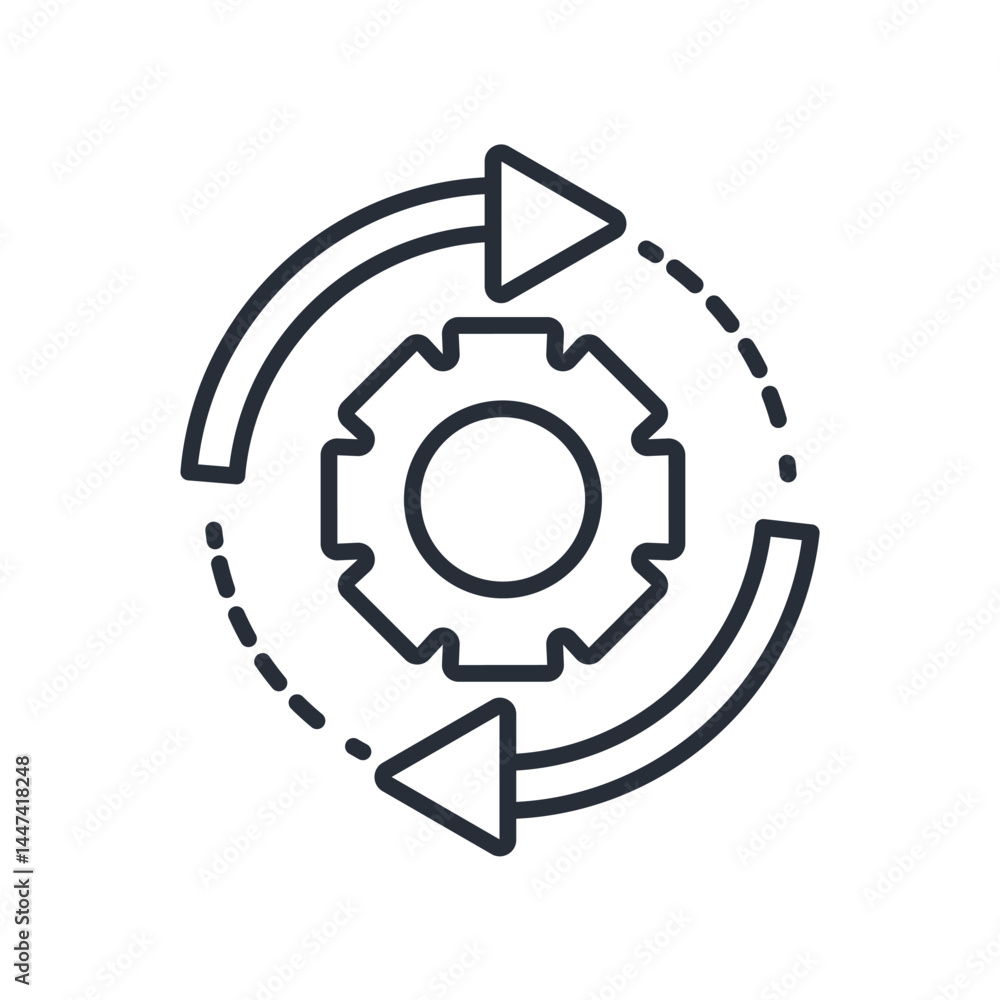 Poster process icon. vector.editable stroke.linear style sign for use web design,logo.symbol illustration.