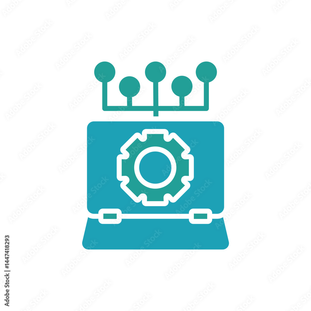 Poster information technology icon. vector.editable stroke.linear style sign for use web design,logo.symbol