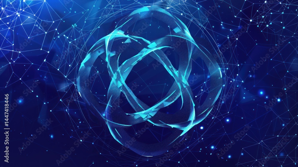 Poster unity icon with interlocked figures in circle