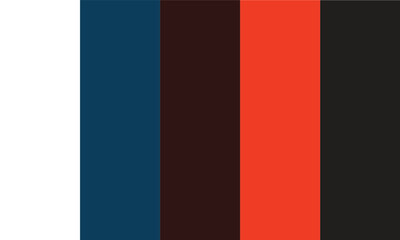 Naklejka premium Bold vertical stripes in white, navy blue, dark brown, vibrant red, and black. This graphic color palette evokes a modern, contrasting, and powerful visual style.