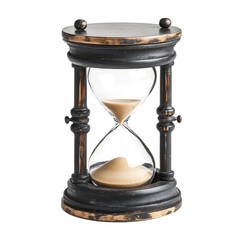 Classic hourglass resting on a wooden surface showcasing the passage of time in a cozy setting