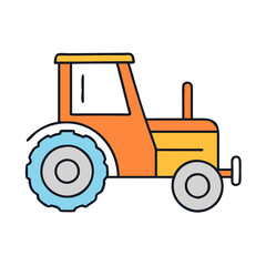 Tractor illustration clip art for agricultural farm vehicle machinery equipment design drawing