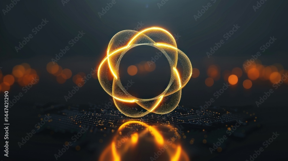 Poster unity icon with interlocked figures in circle
