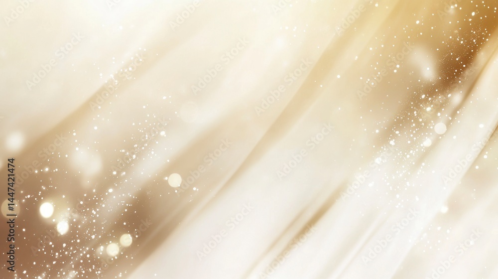 Poster abstract golden background with soft light and bokeh effects, ideal for elegant designs.