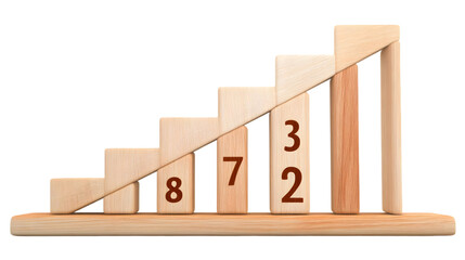 Wooden Blocks Steps Illustration With Numbers Representing Growth And Progress