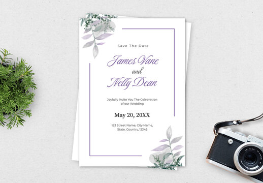 Minimalist Wedding Invitation Card