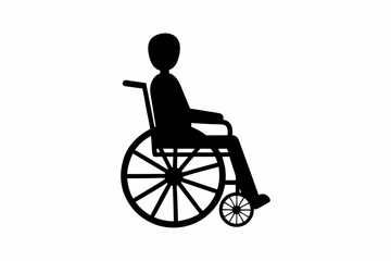 Fototapeta premium Wheel Chair User silhouette vector illustration