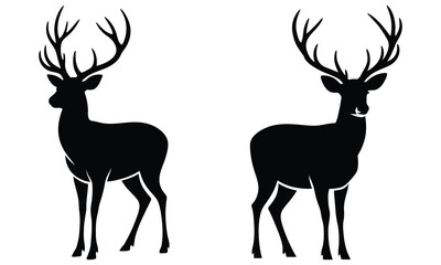Obraz premium set of deer silhouettes