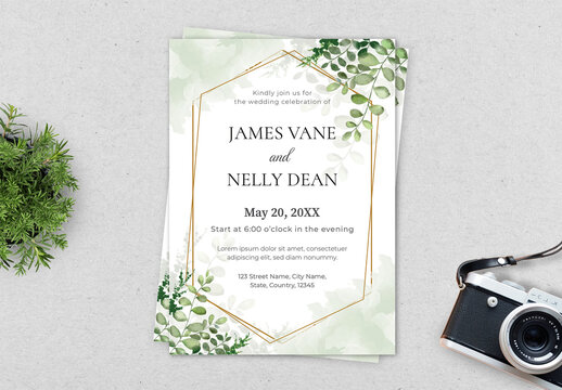 Floral Wedding Invitation Card Design