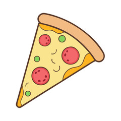Delicious pepperoni pizza slice food illustration italian cuisine restaurant tasty snack meal, 90 char