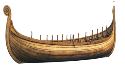 Wooden Viking Longship Illustration Isolated Background