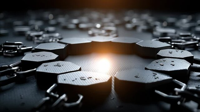 Linked Hexagons with Glowing Core