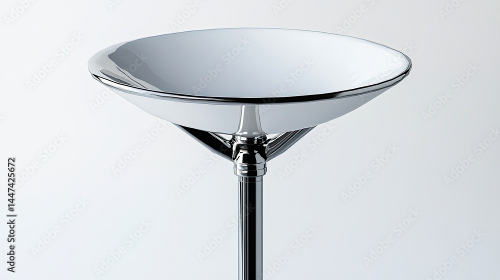 Poster empty convex flag on a metal pole, isolated on a white background.