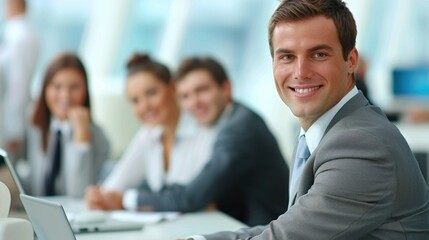 Modern business team working in office environment