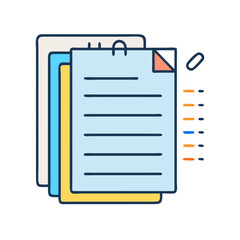 Illustration of document paper sheet stack file data information business office note pad list memo