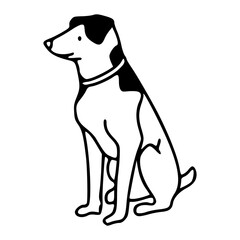 friendly dog sitting calmly vector art