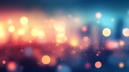 Fototapeta premium Abstract colorful bokeh background with warm and cool tones lights red blur glow dark city pink blue