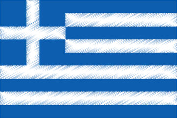 Greece Independence Day March 25. Scribble style Greece flag vector background. Poster, card, banner.