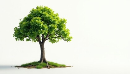 Small tree against pure white, showing detail, natural, graphic