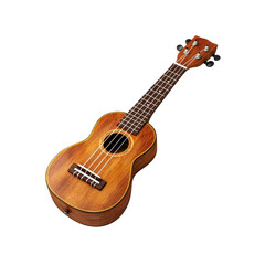 Fototapeta premium Wooden ukulele on a white background showcasing its craftsmanship and musical potential for beginners and enthusiasts