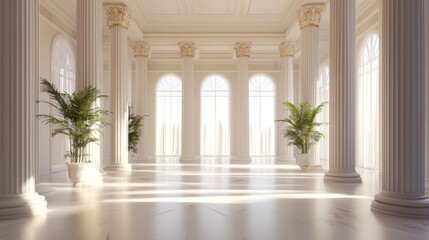 Grand, sunlit colonnaded hall (1)